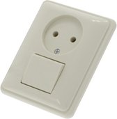 PEHA Standard Inbouw basiselement combinatie wandcontactdoos (wcd) 1-voudig + wisselschakelaar zuiverwit