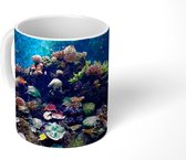 Mok - Koffiemok - Aquarium met tropische vissen en koralen - Mokken - 350 ML - Beker - Koffiemokken - Theemok