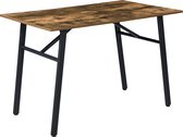 Eettafel - MDF & metaal - Donker hout kleurig & zwart - Afmeting (LxBxH) 110 x 74,5 x 70 cm