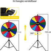 Rad van Fortuin met Tripod - Draairad - Rad van Avontuur - Draaischijf - Gezelschapsspel - Draaiwiel - Draairad Spel - Rad van Fortuin Draaiwiel - 14 te beschrijven Vakken - In hoo