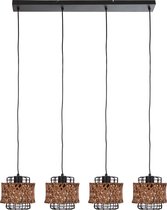 MLK - hanglamp - 123 - 4 Licht punten - E27 - 40 Watt - Houtkleurig