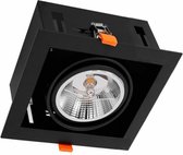 AR111 INBOUWARMATUUR ZWART MET GU10 FITTING - Led inbouwspot - IP22 - 160x160 zaagmaat