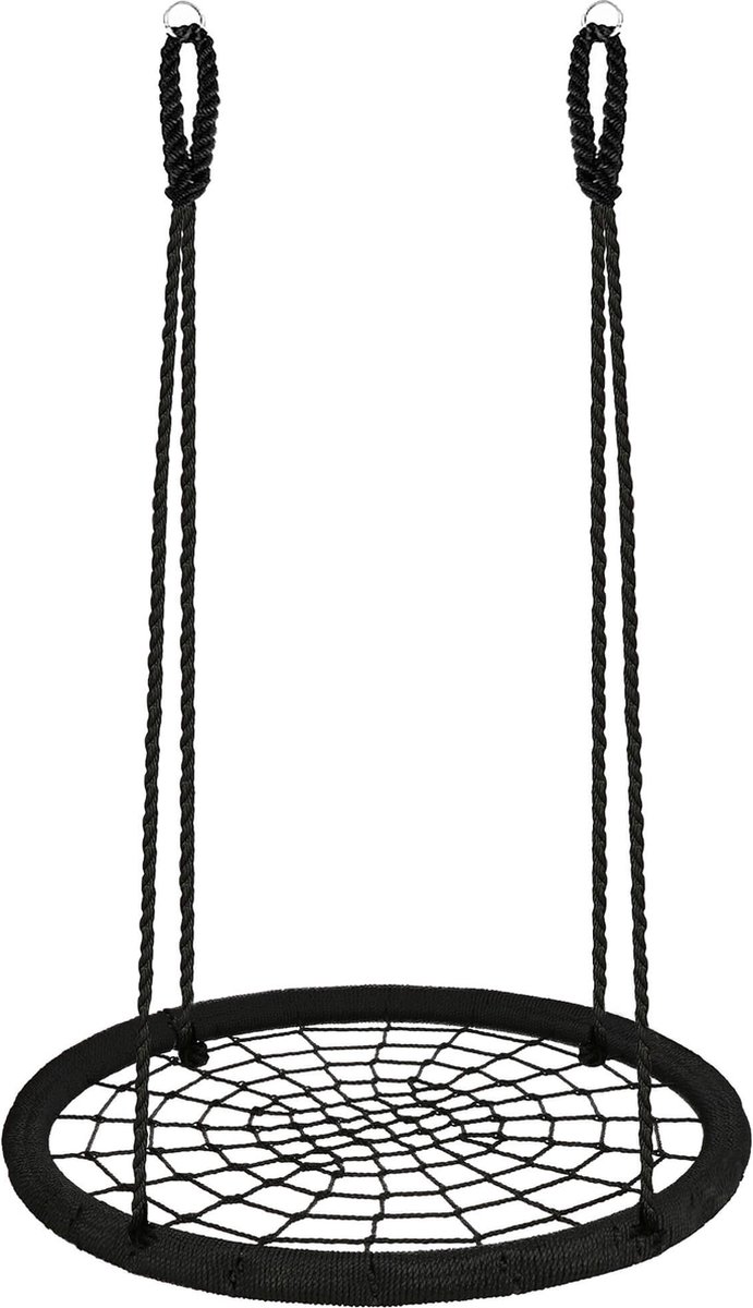 Springos Nestschommel | Kinderschommel | Ø120 CM | Max 200 KG | Oranje / Zwart