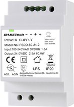 Basetech PSDD-60-24-2 DIN-rail netvoeding 24 V 2.5 A 60 W 2 x