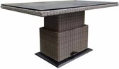 Table à manger lounge Miami 130x75xH47-71 cm réglable en hauteur gris