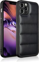 iPhone 12 pro - Puffer case - Kussen telefoon hoesje -  Zwart