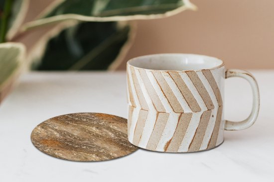 Sous- Sous-verres pour verres - Ronds - Pierre - Granit - Design - 10x10 cm - Sous-verres en verre - 6 pièces