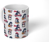 Mok - Koffiemok - Pinguïn - Winter - Kinderen - Patroon - Mokken - 350 ML - Beker - Koffiemokken - Theemok