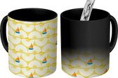Magische Mok - Foto op Warmte Mokken - Koffiemok - Boot - Patronen - Vissen - Magic Mok - Beker - 350 ML - Theemok