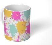 Mok - Koffiemok - Stippen - Patronen - Waterverf - Mokken - 350 ML - Beker - Koffiemokken - Theemok