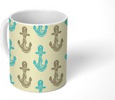 Mok - Koffiemok - Anker - Touw - Design - Zee - Mokken - 350 ML - Beker - Koffiemokken - Theemok