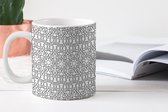 Mok - Koffiemok - Patronen - Zwart Wit - Abstract - Mokken - 350 ML - Beker - Koffiemokken - Theemok