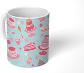 Mok - Koffiemok - Taart - Thee - Cupcake - Roze - Design - Mokken - 350 ML - Beker - Koffiemokken - Theemok