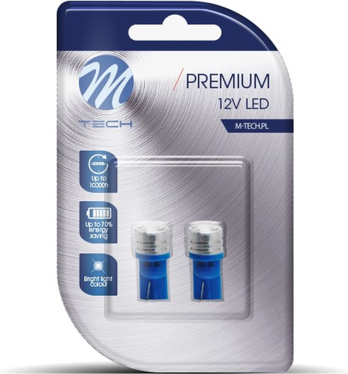 M-Tech LED - W5W 12V - Premium - Blauw - Set