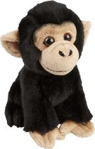 Pluche knuffel dieren Chimpansee aap 18 cm - Speelgoed apen knuffelbeesten