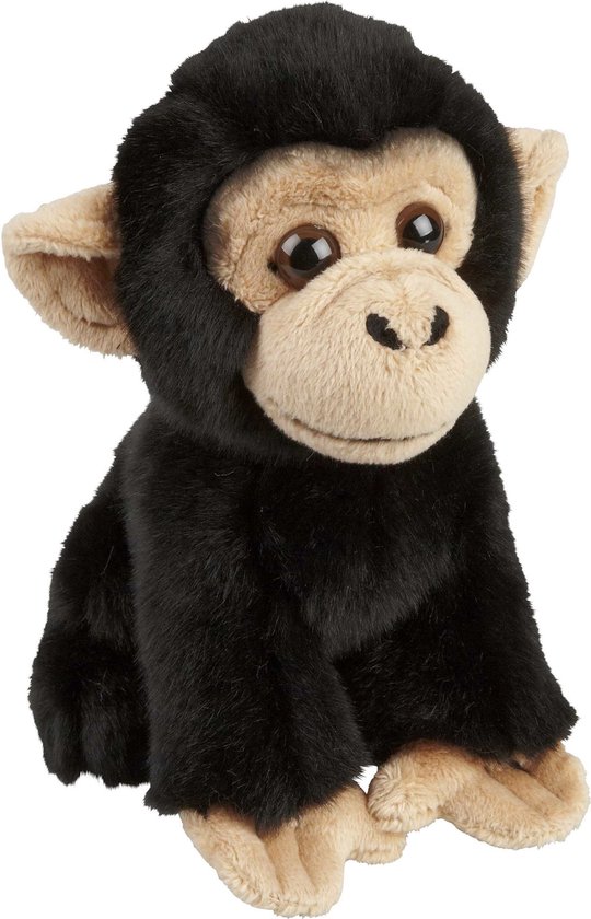 Ravensden Pluche knuffel dier Chimpansee aap - zwart - 18 cm ...