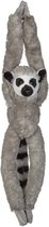 Pluche grijze ringstaartmaki knuffel 65 cm - Ringstaartmaki apen jungledieren knuffels - Speelgoed voor kinderen