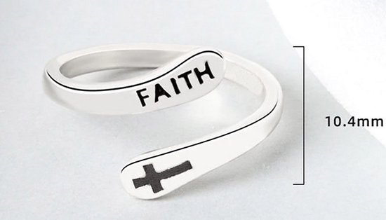 Christelijke ring zilverkleurig met het woord Faith - christelijk sieraad -  cadeau -... | bol.com