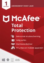 McAfee Total Protection - Voor 1 apparaat (1 Jaar) - Antivirus en beveiliging