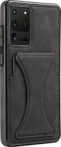 Samsung S22+ Pasjes houder Hoesje Case - Portemonnee Cover - Hoesje met Kickstand - Magnetisch - Zwart