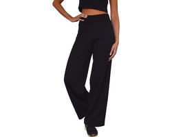 Product: Zwart losvallende damesbroek met wijde pijpen en hoge taille XL, van het merk 