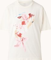 Obey Orchid sweater/ tshirt met frontprint - Creme - Maat L