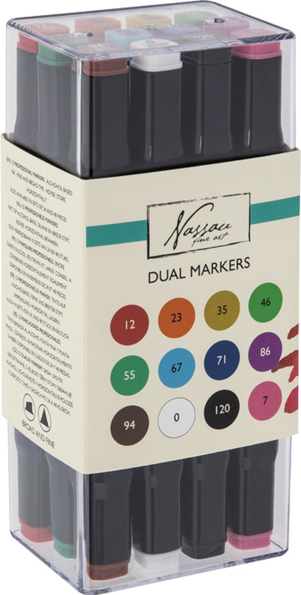 Nassau Fine Art Dual-tip Markers 12-set