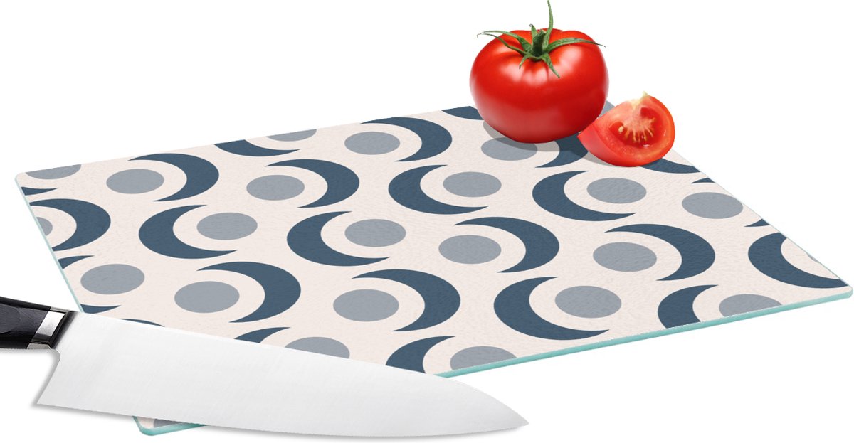 Glazen Snijplank - 28x20 - Maan - Design - Cirkel - Snijplanken Glas