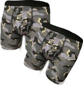 Embrator mannen Boxershorts 2-stuks grijs camouflage maat 3XL