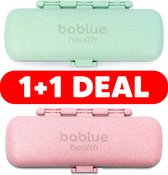 Bablue Pillendoos 7 Dagen - Trendy Roze & Groene Vormgeving - 1 + 1 Deal - Medicijndoosje 7 Dagen - Medicijndoos - Pillendoosje 7 Dagen - Medicijnbox - Pillendoosjes - Medicijndoos