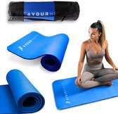 4YourHealth - Yogamat - Fitness Mat Blauw - Met Draagtas - Anti Slip Yoga Mat - Yoga mat extra dik- Sportmat