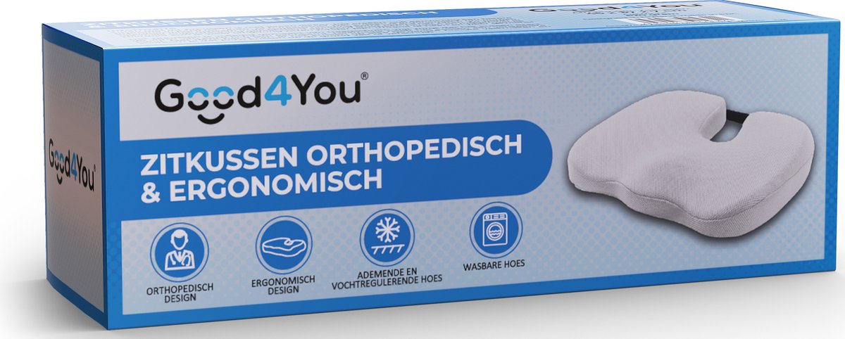 Good4You Zitkussen Orthopedisch & Ergonomisch voor Auto- en Bureaustoel - Wigkussen - Stuitkussen - Thuiswerken – foto 4