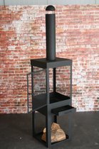 Bol.com SenS Garden Furniture - Ember Firepit - Moderne Buitenhaard - Zwart - 47x44x200 aanbieding