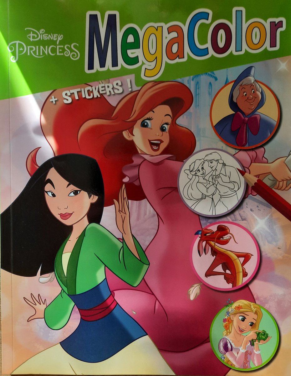 Disney MegaColor kleur- en stickerboek - Disney Princess - prinsessen