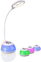 Polux ® Buigbare Led Bureaulamp – Draadloze RGB Bureaulamp – Dimbare Led Burealamp – Op Accu – Draadloze oplaadbare Nachtlamp – Met Touch-Sensor