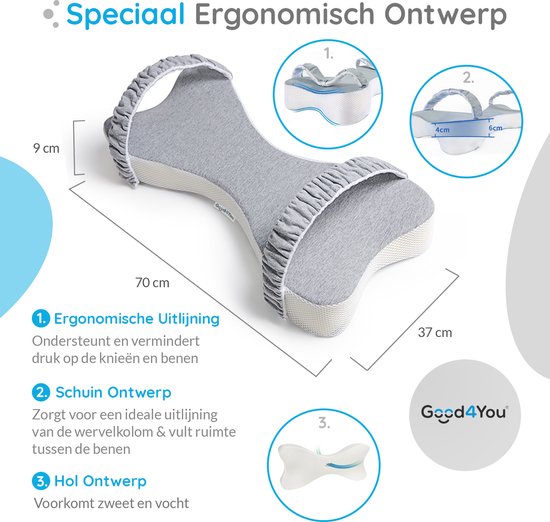 Zelfzorg Orthopedisch Kussen - Tussen de benen en knieën - Traagschuim