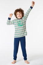 Woody pyjama jongens/heren - multicolor gestreept - krokodil - 221-1-PLC-S/910 - maat 152