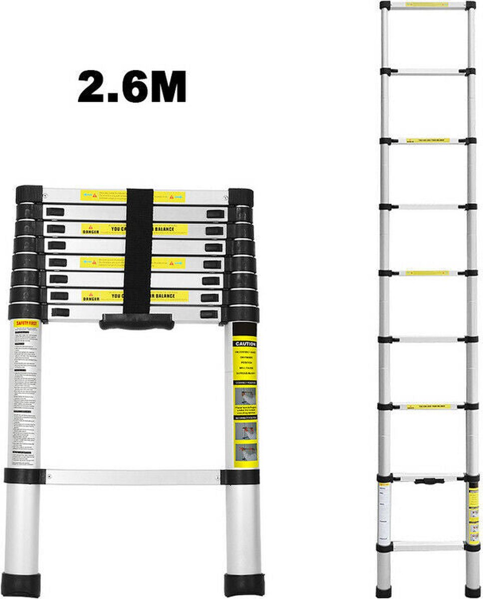 Telescoopladder 2,6m - Telescopische Ladder - Veilig en flexibel