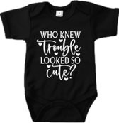 Romper - If only trouble looked so cute - Zwart - Maat 68