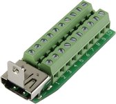 TRU COMPONENTS 1229327 HDMI-connector Bus, inbouw horizontaal Aantal polen: 20 Zilver 1 stuk(s)