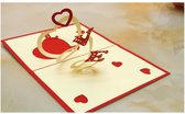 Pop-upkaart liefde "3D LOVE" – Valentijnsdagkaart -Verjaardagskaart- Huwelijkskaart voor vrouwen en mannen, wenskaart met Love en Hart - romantische liefdeskaart voor een bruiloft