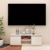 Tv-meubel 110x30x40 cm massief grenenhout wit