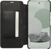 Minim Hoesje Echt Leer Book Case Zwart Geschikt voor Samsung Galaxy A53