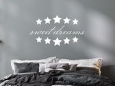 Stickerheld - Muursticker Sweet dreams - Slaapkamer - Droom zacht - Slaap lekker - Engelse Teksten - Mat Wit - 55x97.3cm