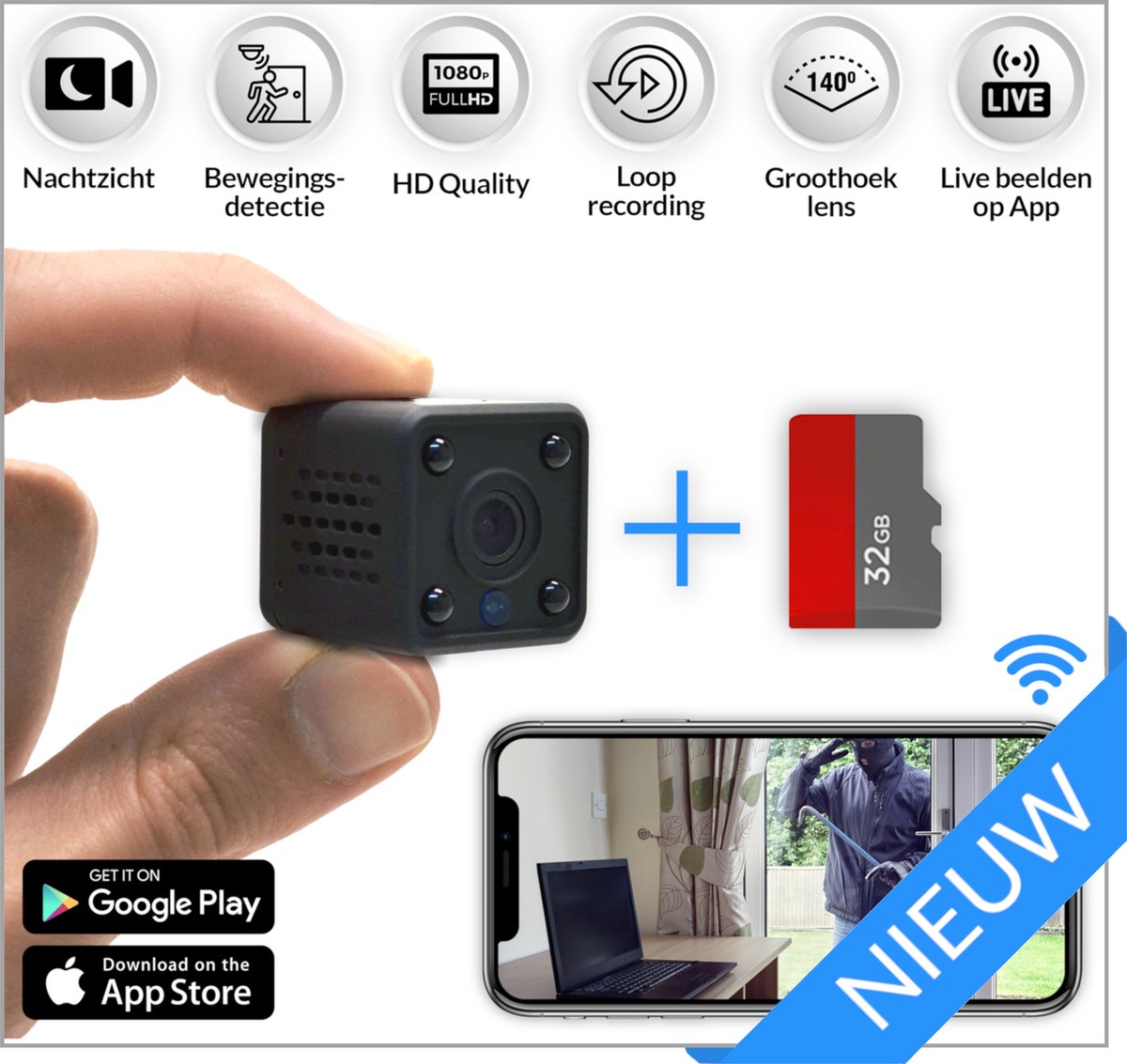 KUUS. C2 Mini Verborgen IP Spy Camera Met App & WiFi - Draadloos -  Nightvision -... | bol.com