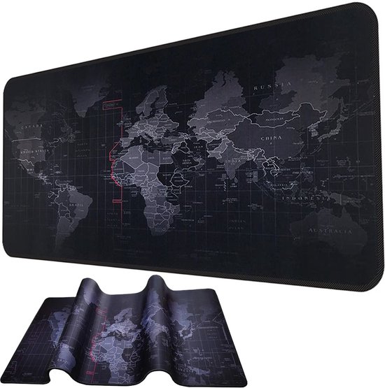Muismat - Gaming Mousepad XXL - Onderlegger - Grote Muismat - 90x40 CM - Wereldkaart - Rheme
