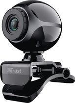 Trust Webcam voor pc en laptop met klem - Zwart - USB 2.0 - 640 x 480 Hardwareresolutie -  Driverloze technologie - Interne microfoon - Plug & Play, Webcam voor Teams, Zoom, Skype, PC, Laptop, Mac, Macbook - Zwart