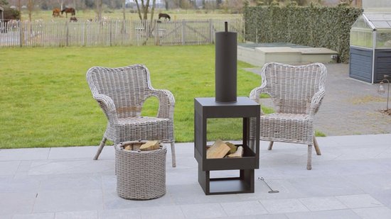 MaxxGarden Tuinhaard Grieks Apollo - Terrashaard - Vuurkorf - Terrasverwarmer - Terrasverwarming - Sfeerhaard - 45x45x135 cm