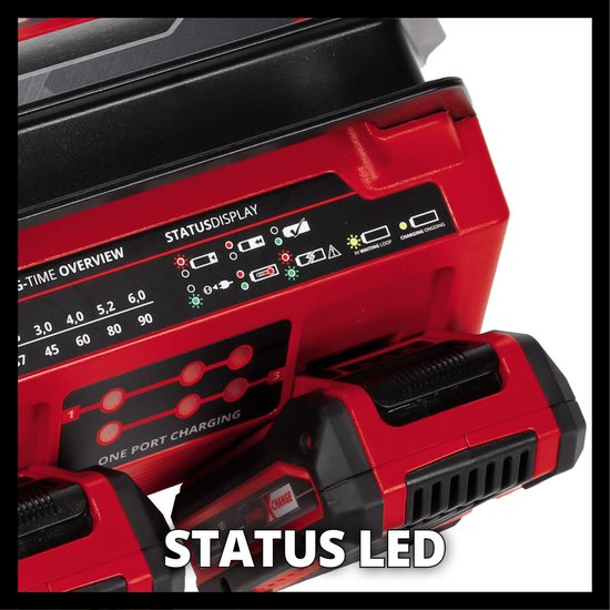 Einhell DUO-lader - Power X-Change - 18 V - Laadstroom 3A - Geïntegreerde wandhouder