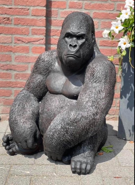 Foto: Goodyz gorilla xl polystone 80cm zilverkleurig